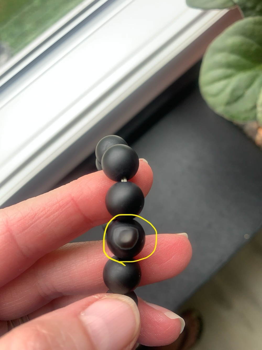 ✨ NIB Shivam 8" Genuine Gemstone Black Onyx Beaded Bracelet with brass bead - Picture 8 of 10